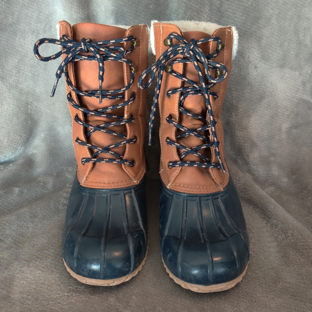 USED Sz 9 Sugar Brand Duck Boots w/ Sherpa Lining